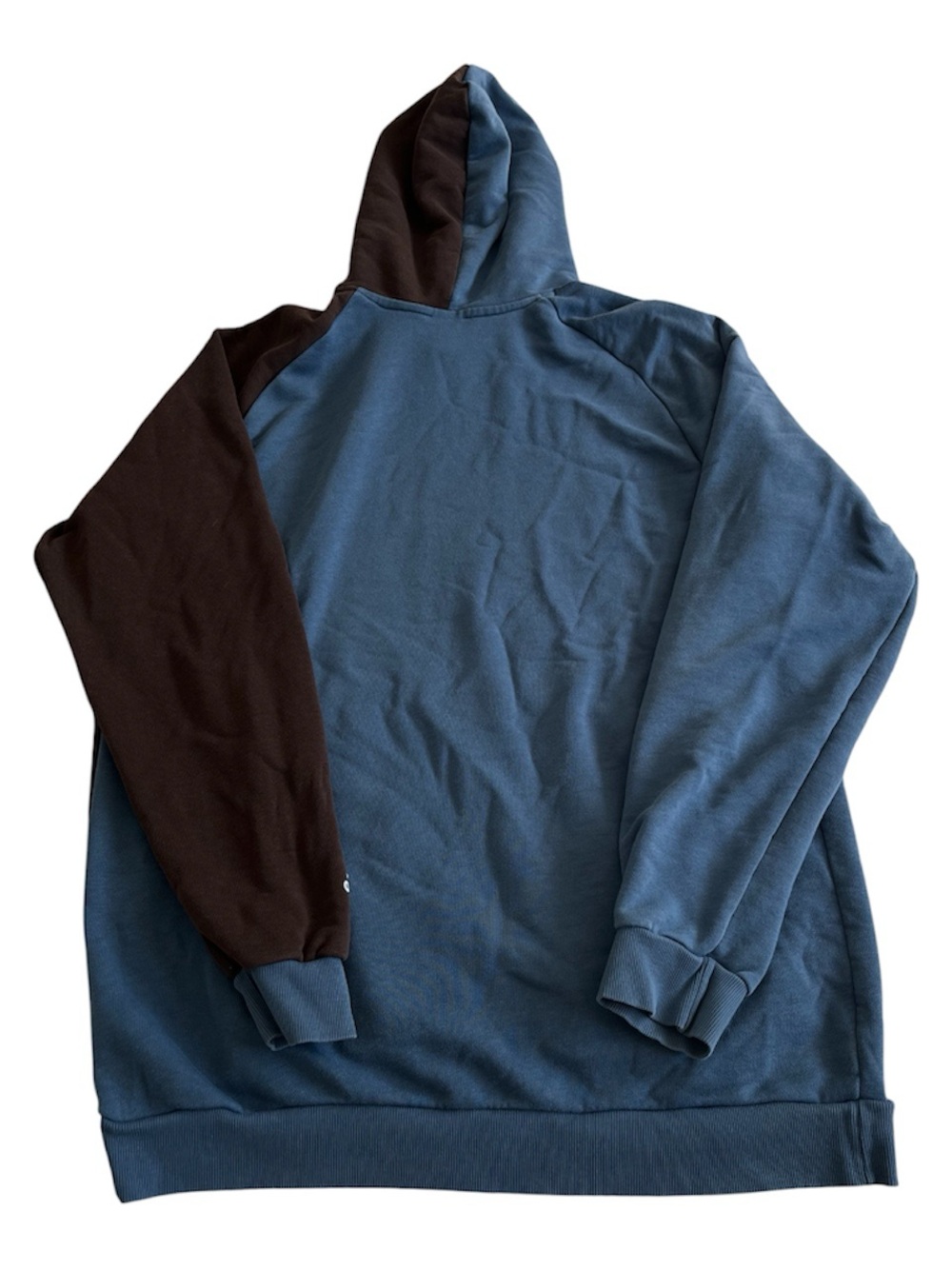 Adidas Primegreen Blue Brown Pullover Drawstring Hoodie Men’s XL Nylon Pocket - Picture 2 of 7